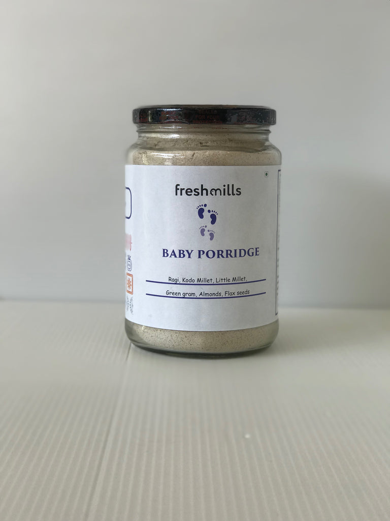 Freshmills Baby Porridge Mix with Ragi, Kodo Millet, Little Millet, Green Gram, Flax seeds and Almonds