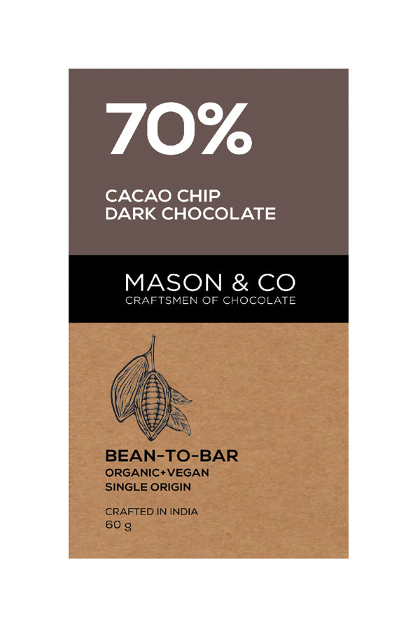 70% Cacao Chip Dark Chocolate Bar