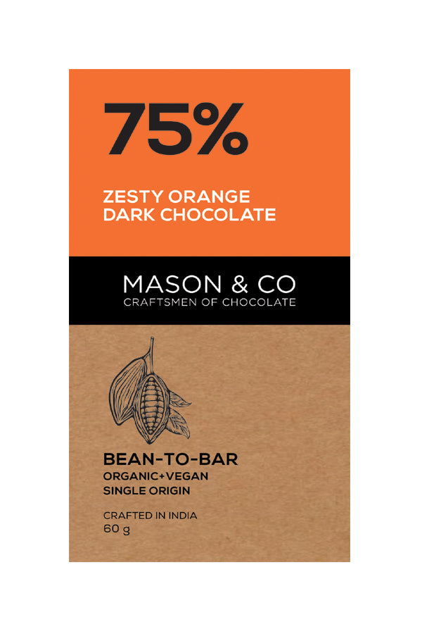 75% Zesty Orange Dark Chocolate Bar