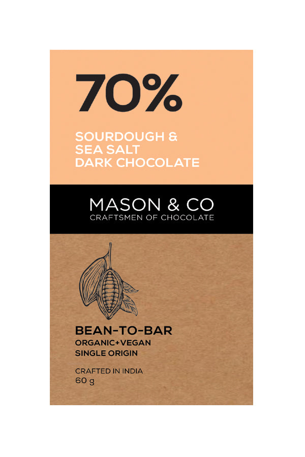 70% Sourdough & Sea Salt Dark Chocolate Bar