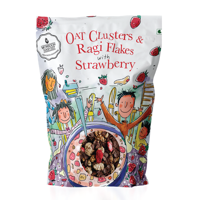 Breakfast Cereal - Oat Clusters & Ragi Flakes With Strawberry 350g