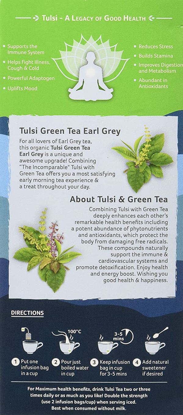 Tulsi Green Tea Earl Grey 25 Tea Bags
