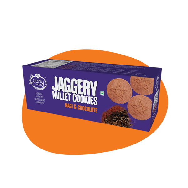 Ragi & Chocolate Jaggery Cookies