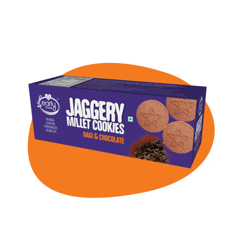 Ragi & Chocolate Jaggery Cookies